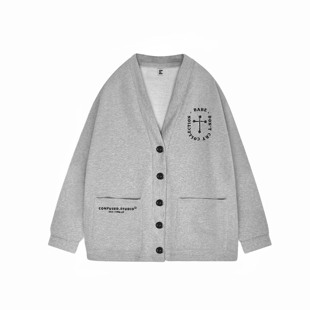Áo Khoác Cardigan CONFUSED - UNISEX / NAM NỮ 2 MÀU, From rộng, Chất dày dặn (Sản Phẩm Bán Chạy Nhất Mùa Thu)