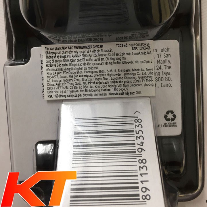 Bộ sạc Energizer recharge Cao Cấp kèm 4 pin AA