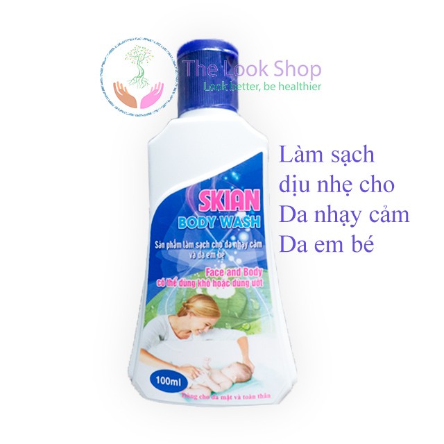 Sữa rửa mặt và làm sạch cơ thể dịu nhẹ Skian Body Wash- Làm sạch da nhạy cảm và da em bé