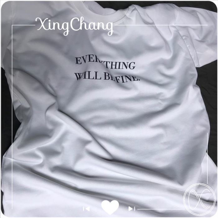 Áo thun nữ trắng cổ tròntay ngắn chất mịn đẹp mặc đi học, đi làm nữ tính in FINE mã NXC18