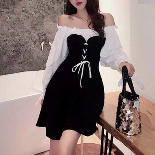 Đầm bẹt vai đan dây ngực