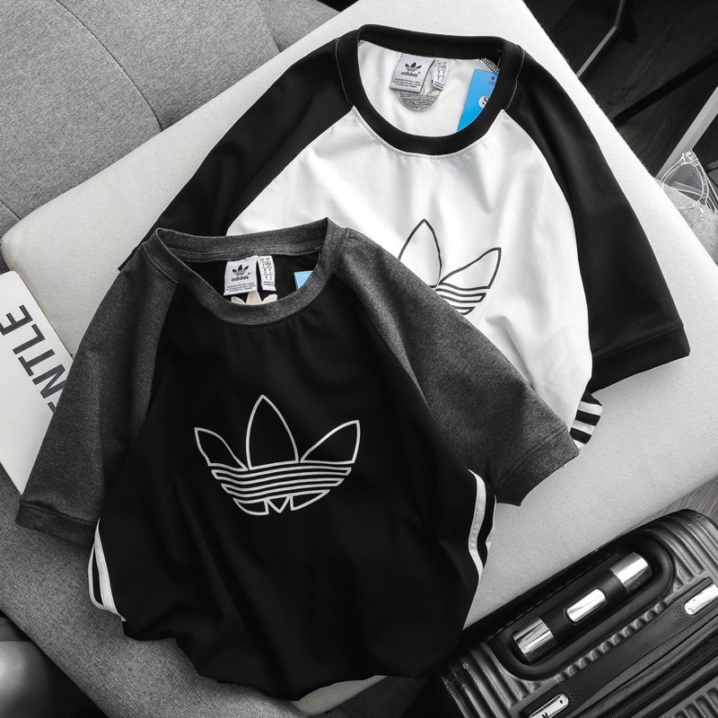 Áo thun cộc tay Raglan Ad chất cotton 4 chiều full tag made in cambodia