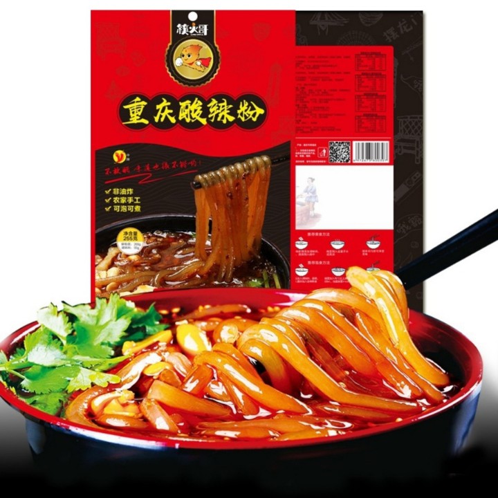 Mì khoai lang chua cay ăn liền hương vị Tứ Xuyên gói 255gr( hàng có sẵn)