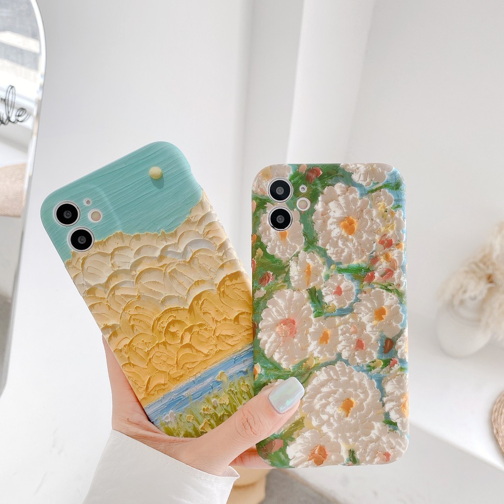 Ốp điện thoại dẻo họa tiết hoa kết hợp màu sắc cho iPhone 12 Pro Max 12 Mini SE 2 2020 11 11 Pro XS Max 6 S 6S 7 8 Plus | BigBuy360 - bigbuy360.vn