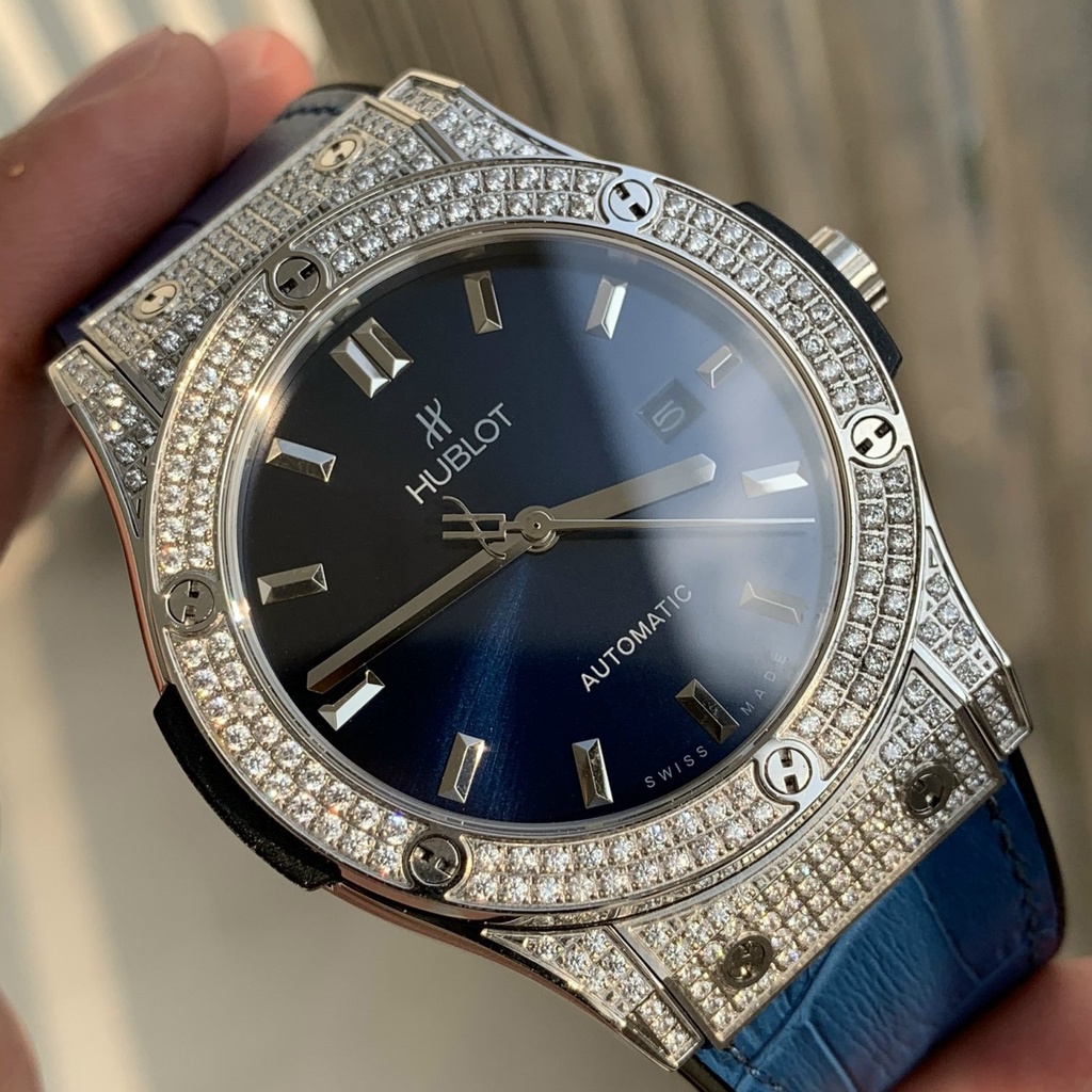 Đồng Hồ Nam HBL Viền Full Đá, Máy Cơ Automatic Nhật, Size 38/42mm, Chống Nước 5ATM [Bảo Hành 18 Tháng - 1 Đổi 1 15 Ngày] | BigBuy360 - bigbuy360.vn