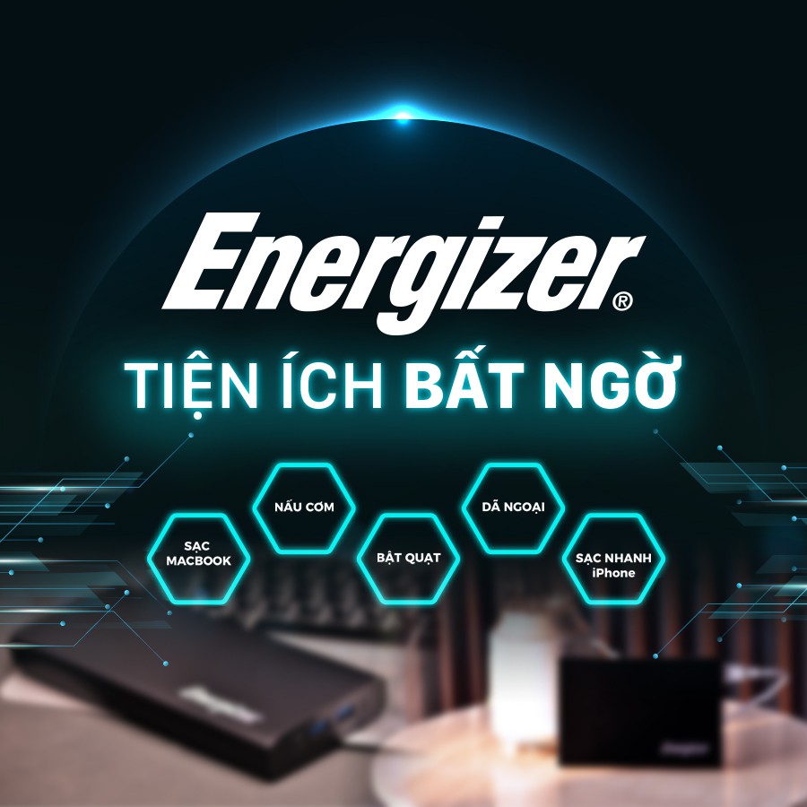 Pin Sạc Dự Phòng Energizer 26800mAh Power Delivery PD Tích Hợp AC 100W - XP26800AC