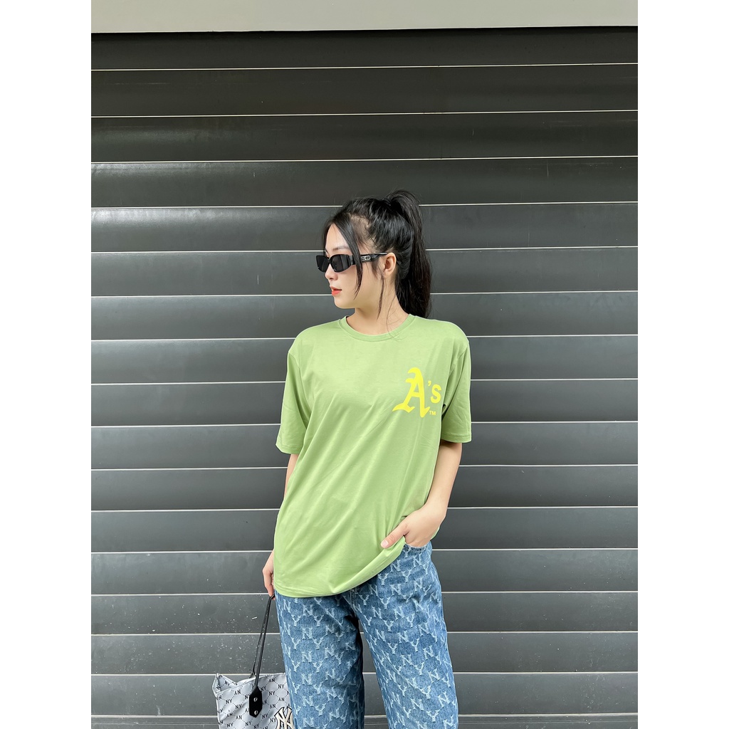 Áo Thun MLB  Áo Phông MLB Nam Nữ Tay Lỡ Form Rộng phối HOA TIẾT SAU LƯNG - COTTON 4C 100%