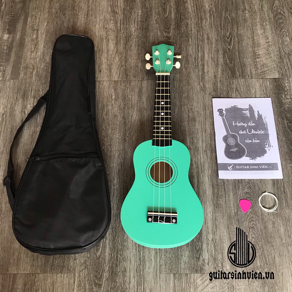 Đàn ukulele màu xanh ngọc size soprano - tặng 4 phụ kiện