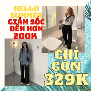 [ Mã TUQU65878 giảm ngay 99% đơn chỉ 200k ] CÓ BIGSIZE - Quần tây đen ống rộng form Hàn Quốc cho bạn nữ 45 đến 80kg