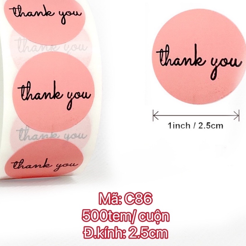 TEM_Tem dán chữ " Thank you" >