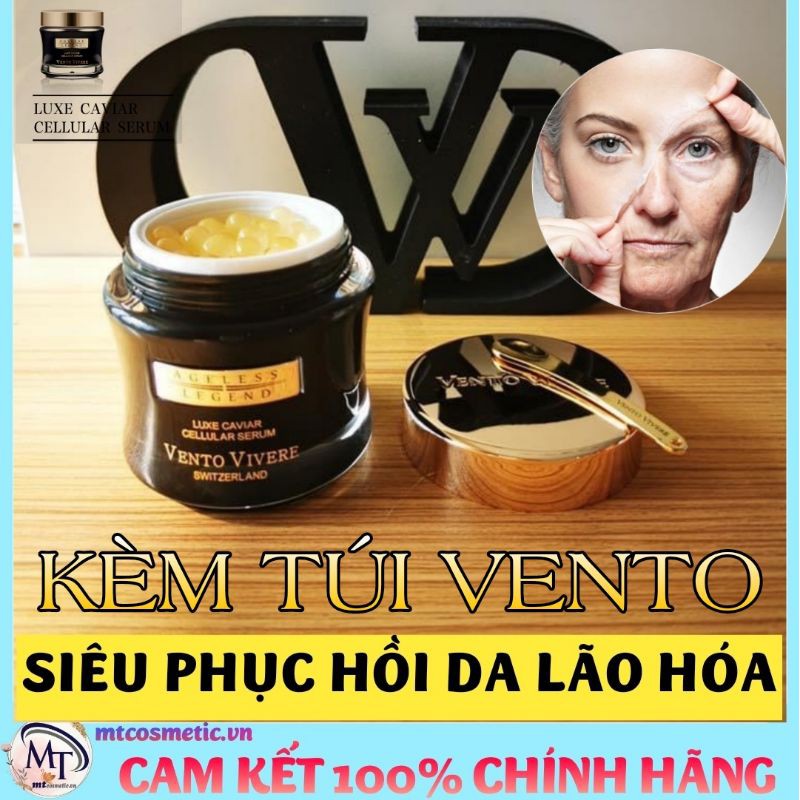 Kem Vento Trứng Cá Tầm Luxe Caviar Cellular hỗ trợ nâng cơ cho làn da, làm biến mất các vết chân chim ở mắt, miệng, trán