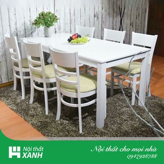 Bộ Bàn Ghế Cabin Chất Liệu Gỗ Cao Su Mặt, Ghế Bọc Nệm-Nội Thất Xanh