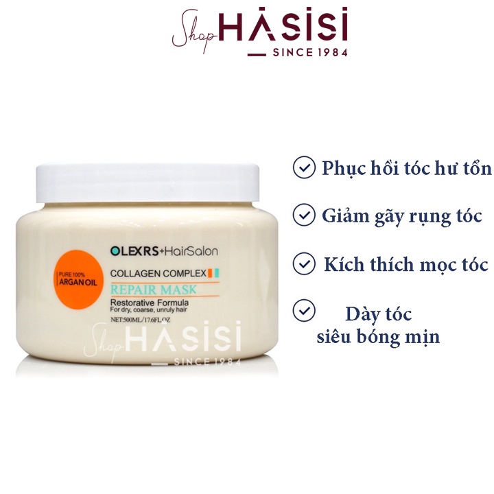 Hấp Dầu OLEXRS - Collagen Complex Repair Mask 500ml