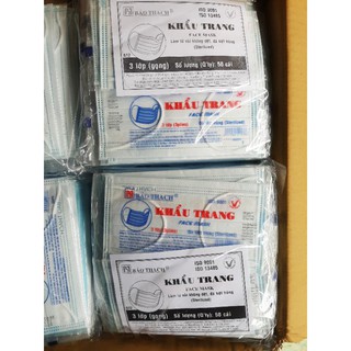 khẩu trang y tế 3 lớp,bảo thạch.Đã tiệt trùng từng cái.1bịch 50cái.