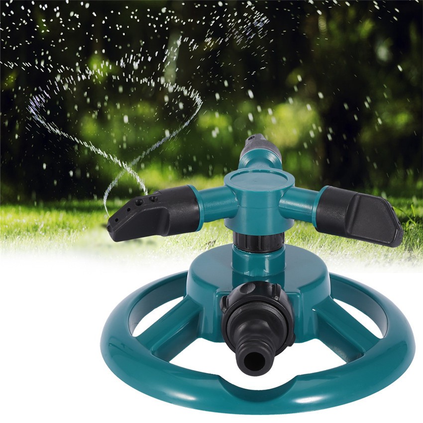 Vòi phun nước tưới cây bằng nhựa tự động xoay 360 độ màu xanh