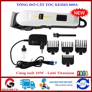 Tông đơ cắt tóc gia đình không dây chuyên nghiệp Kemei 809A lưỡi titanium