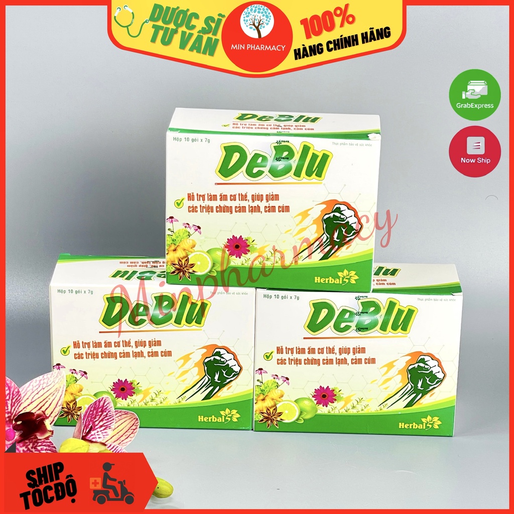 Bột giải cảm DEBLU Làm ấm cơ thể, Giảm ho, Cảm cúm (hộp 10 gói) - Minpharmacy