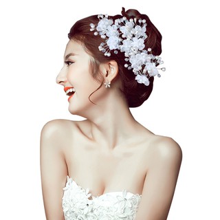 Trâm cài tóc dải hoa trắng