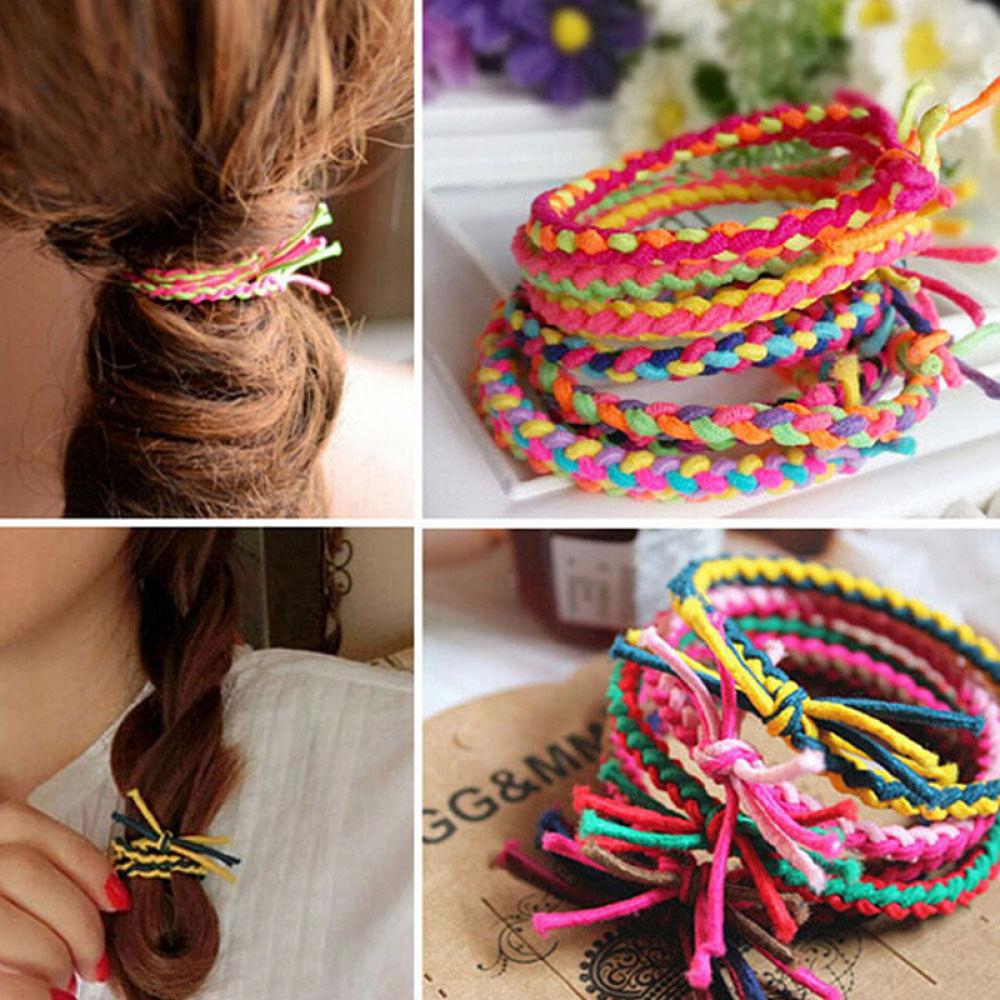 10pcs Accessories Random Color Braided Colorful Wave Hairband