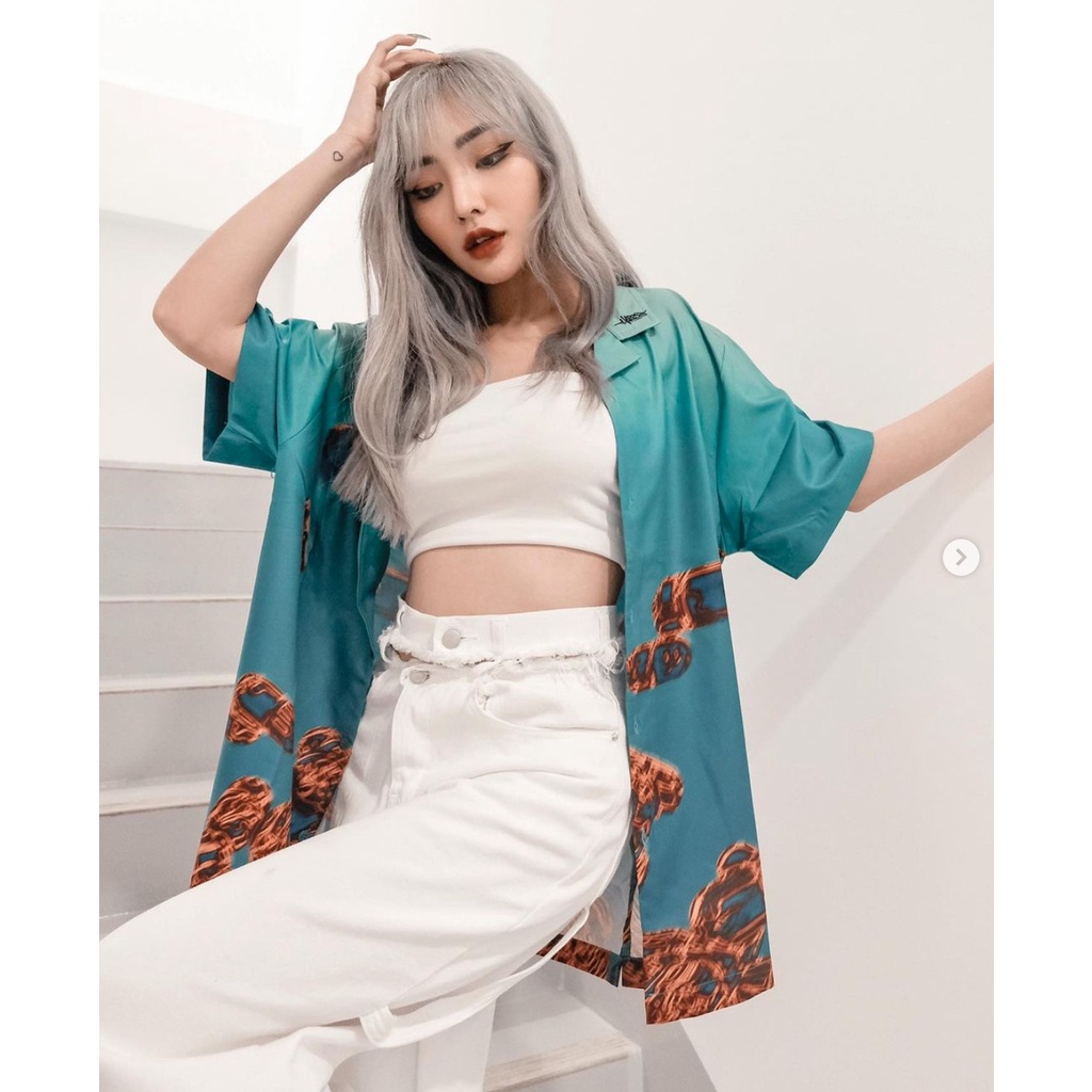 Áo Sơ Mi Tay Ngắn Unisex DRUG EXPERIMENT Vải Silk HADES Brand Chính Hãng