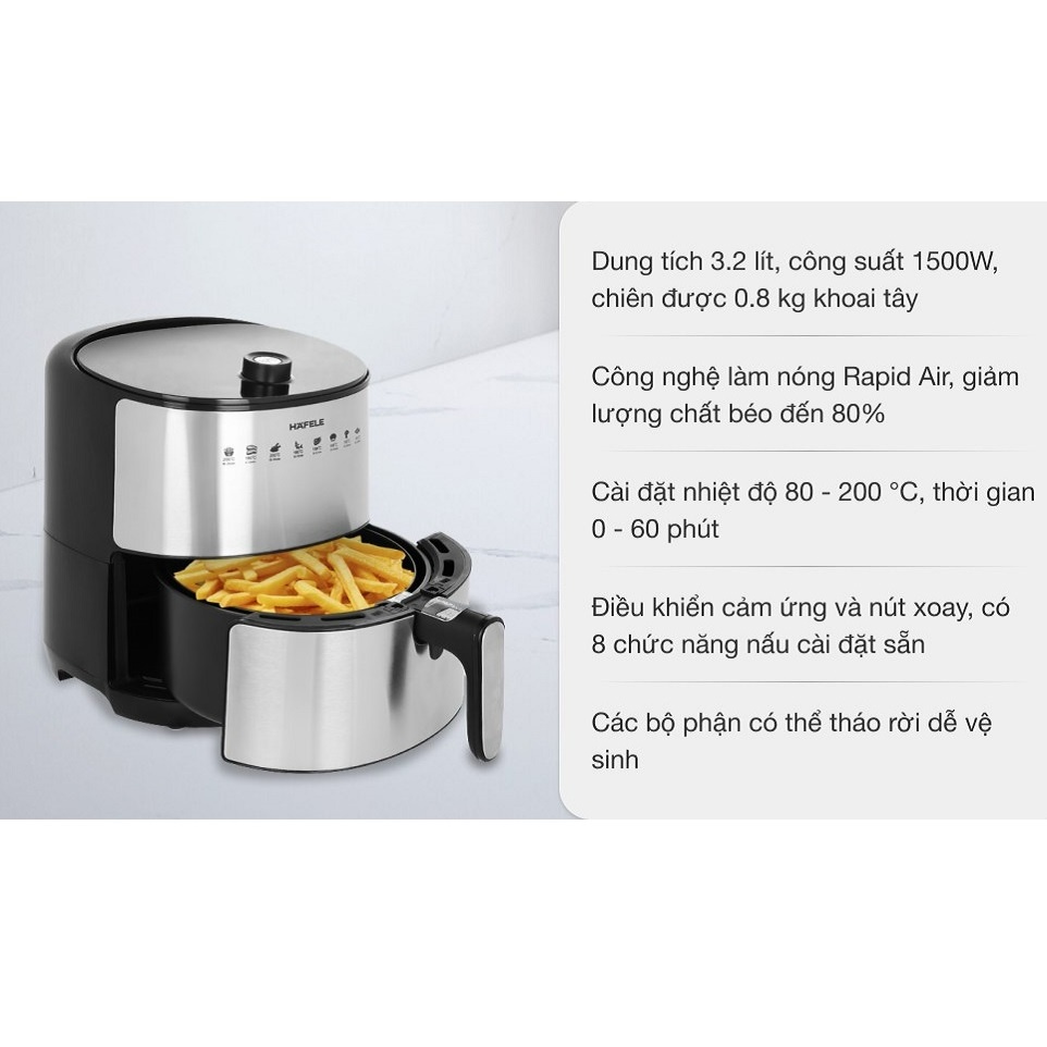 Nồi chiên không dầu 3,2 lít Hafele AF-68A / 535.43.710 1500W - Hàng chính hãng