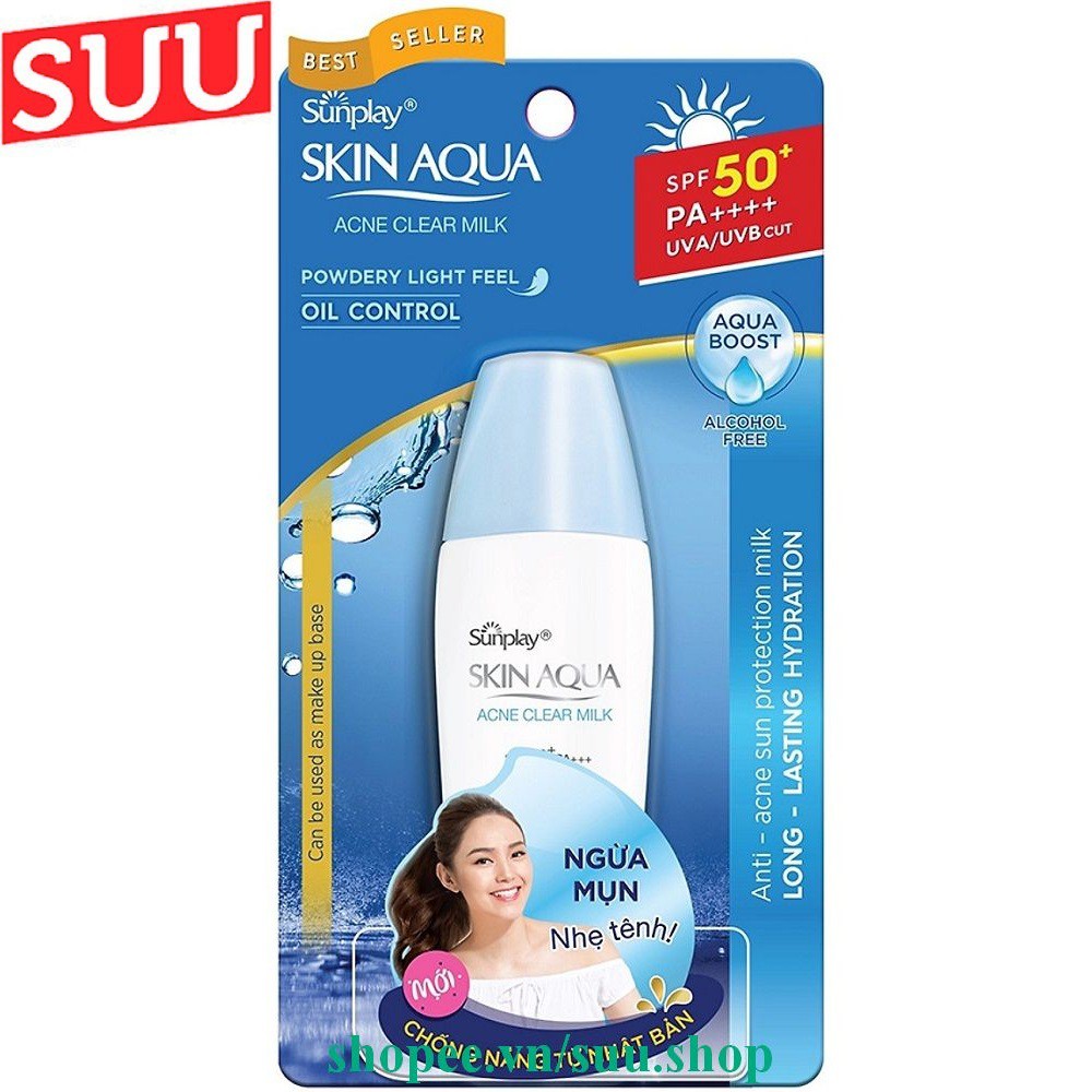Sữa Chống Nắng 25G Sunplay Skin Aqua Acne Clear SPF 50+ PA++++ Dưỡng Da Ngừa Mụn, suu.shop Cam Kết 100% Chính Hãng. | BigBuy360 - bigbuy360.vn