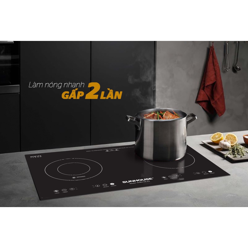 Bếp đôi điện từ hồng ngoại Sunhouse SHB9106-ES, Bảo hành 3 năm tại nhà