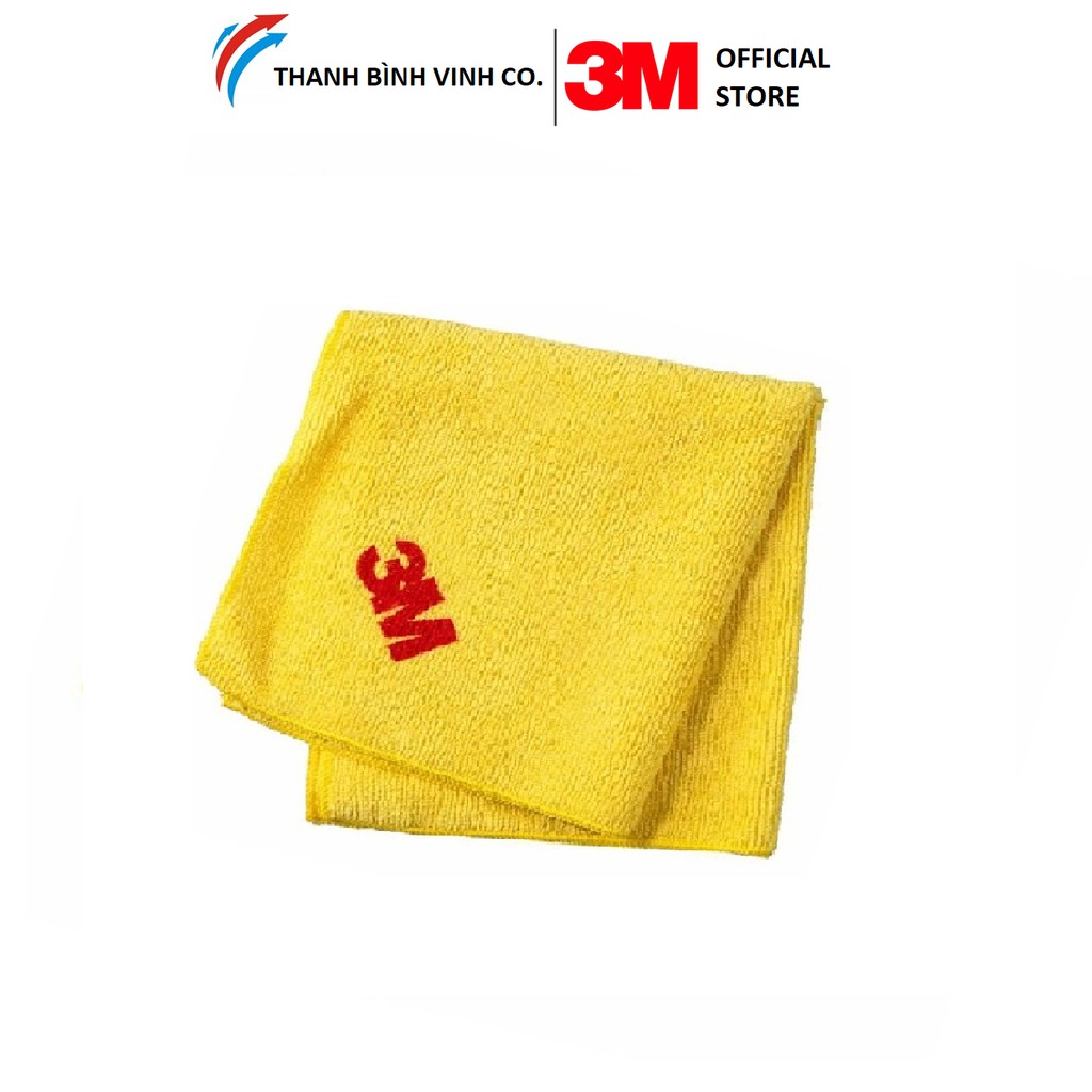 Khăn Lau Chuyên Dụng 3M 50400 dành cho Ô tô, kết cấu sợi Microfiber chống trầy xước, màu vàng