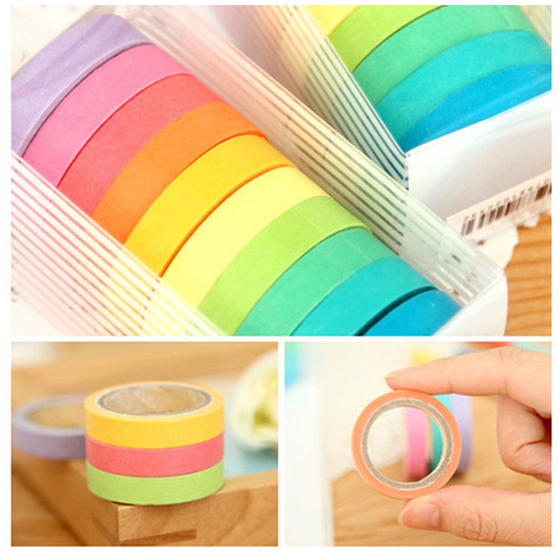 Solid color candy tape rainbow suit DIY stationery hand curtain and paper tape