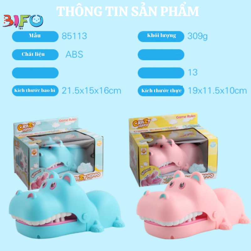 Đồ chơi khám răng hà mã xanh đáng yêu cho bé (Size lớn)