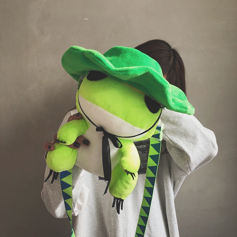 [Có sẵn]Túi đeo chéo hình ếch bông đáng yêu