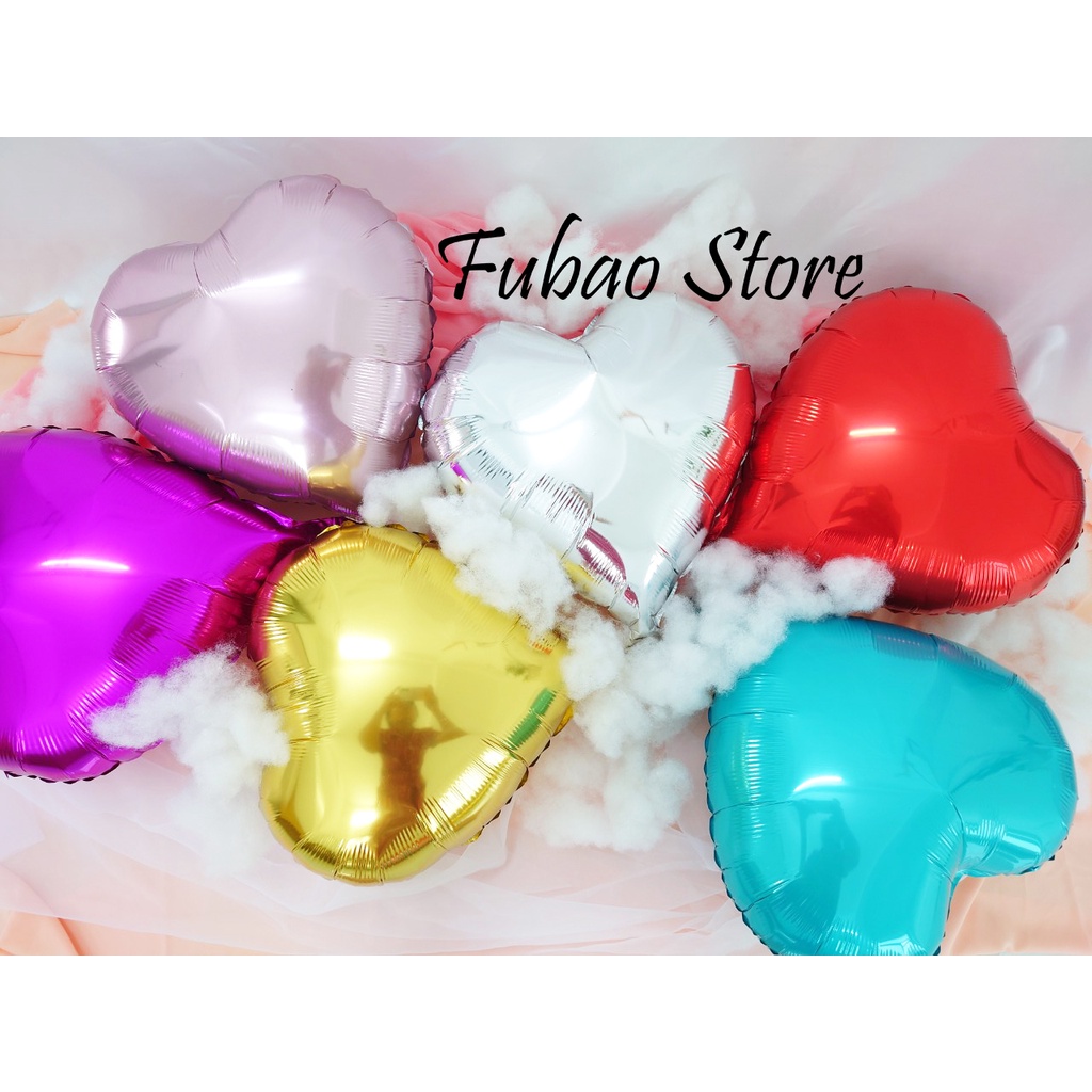 Bóng trái tim tráng nhôm, trang trí sinh nhật, size đại 18inch Fubao Store