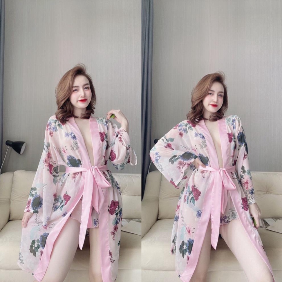 Áo Choàng Ngủ, Áo Choàng Lụa Phối Ren Mi Cao Cấp Dưới 65Kg . - Hàng nhập khẩu | BigBuy360 - bigbuy360.vn