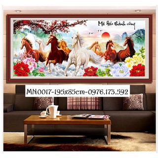 Tranh thêu chữ thập Mã Đáo Thành Công I 195x85cm I MN0017