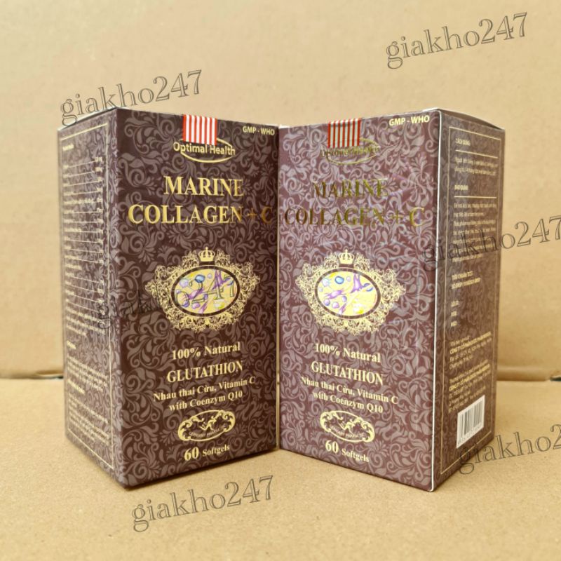 COMBO 2 HỘP MARINE COLLAGEN + C hạn chế quá trình lõa hóa da, giúp da căng, sáng mịn - Hộp 60 viên