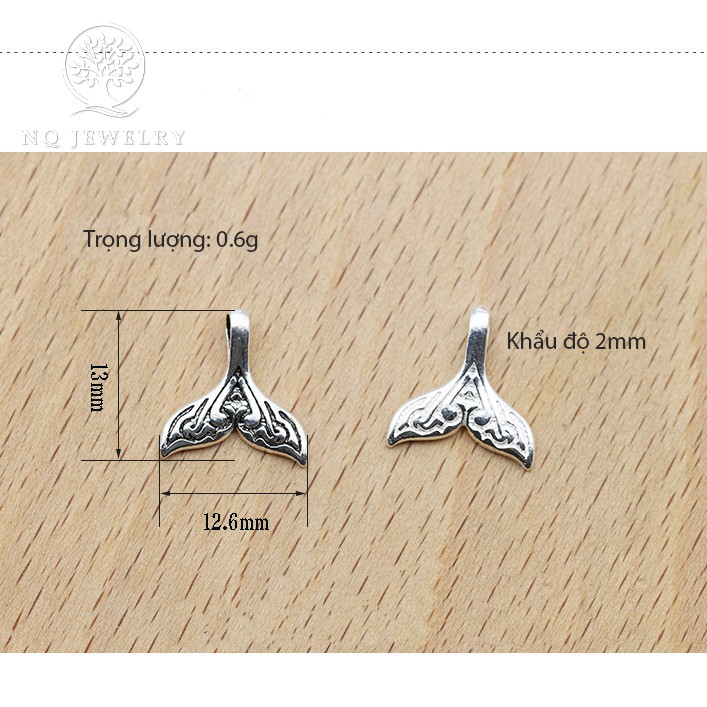 Charm bạc đuôi nàng tiên cá treo - NQ Jewelry