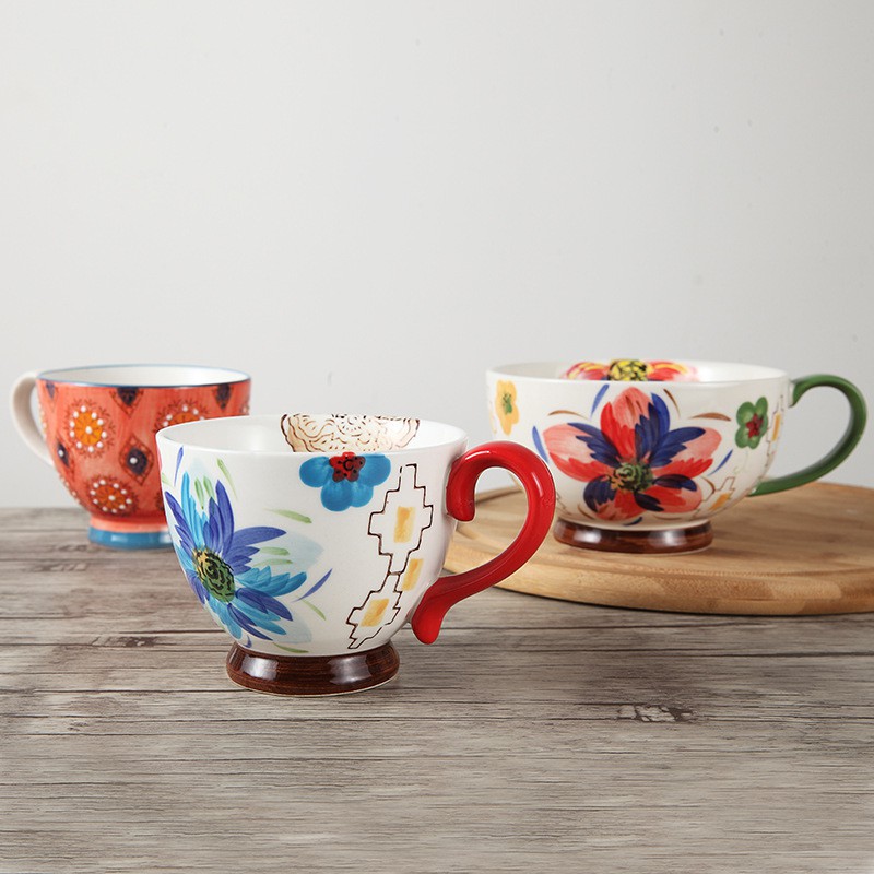 (10 Mẫu khác nhau) Cốc gốm sứ uống trà, cafe họa tiết vẽ tay 500ml - HÀNG CÓ SẴN | BigBuy360 - bigbuy360.vn