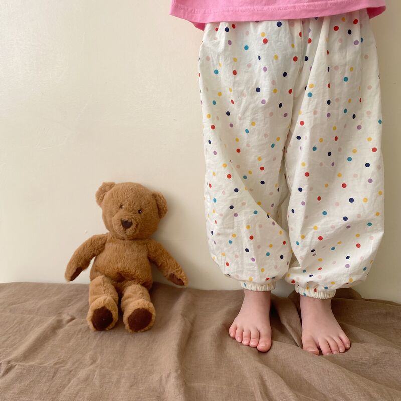 [Babycat] Hàng Có Sẵn Quần Dài Cotton Mỏng Màu Trơn Chống Muỗi Phong Cách Nhật Bản Hàn Quốc Thời Trang Mùa Hè Giản Dị Dành Cho Bé Trai Bé Gái