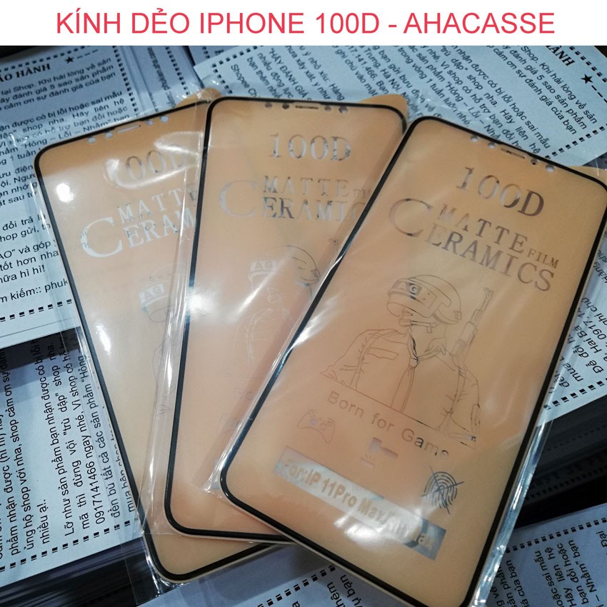 [Freeship] Miếng dán màn hình cho Iphone 100D bảo vệ màn trầy xước, chống vân, kính cường lực dẻo từ IP 6 đến 12 Pro Max