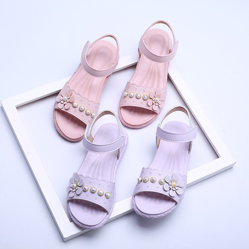 sandal bé gái size 26-36 hoa đính ngọc nổi bật