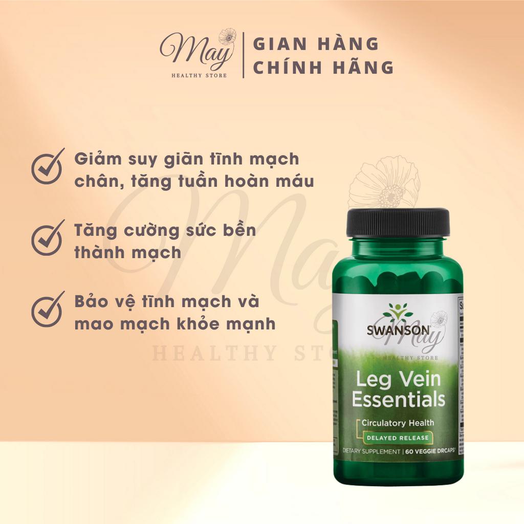Viên Uống Swanson Leg Vein Essentials Giảm Suy Giãn Tĩnh Mạch Chân (60 Viên/Lọ)