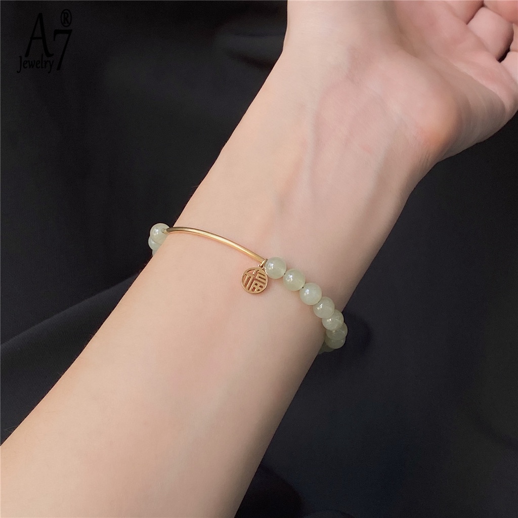 Vòng Tay Bạc A7 S925 Đính Ngọc Trai Giả Chống Dị Ứng Làm Quà Tặng Cho Nữ