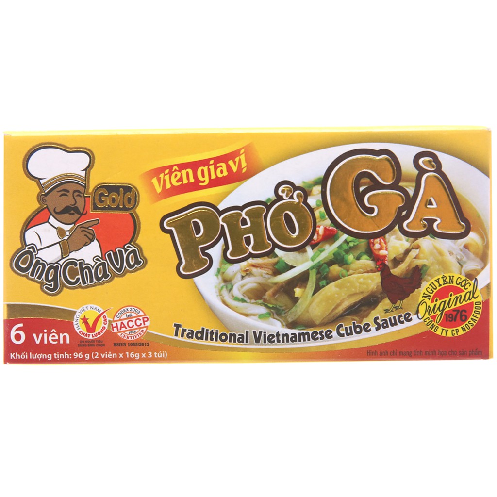 Viên gia vị phở gà Ông Chà Và Gold hộp 96g