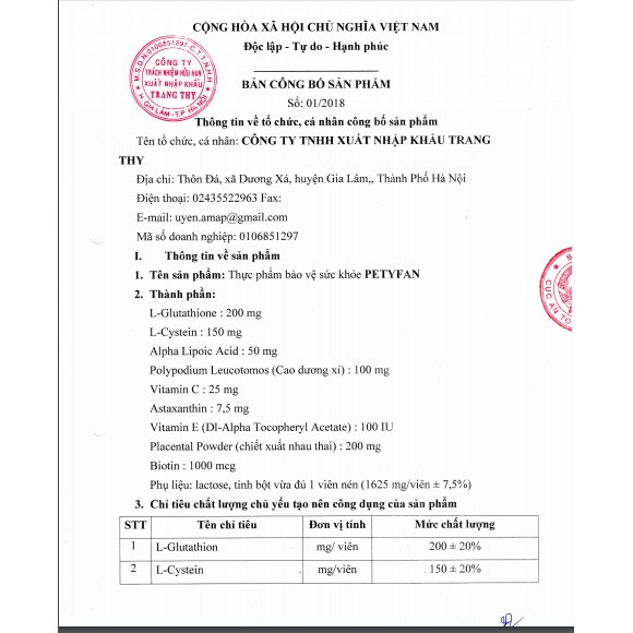 Viên uống trắng da chống nắng PETYFAN ID30 Gold White Suncream - Hàng chính hãng - Nhà thuốc PinCare