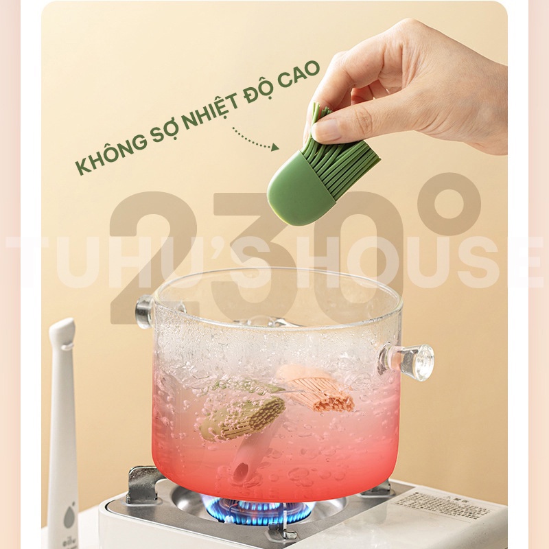 Chổi quét dầu silicon, cọ phết dầu bằng silicone để làm bánh có thể tháo rời đầu - TUHUHOUSE