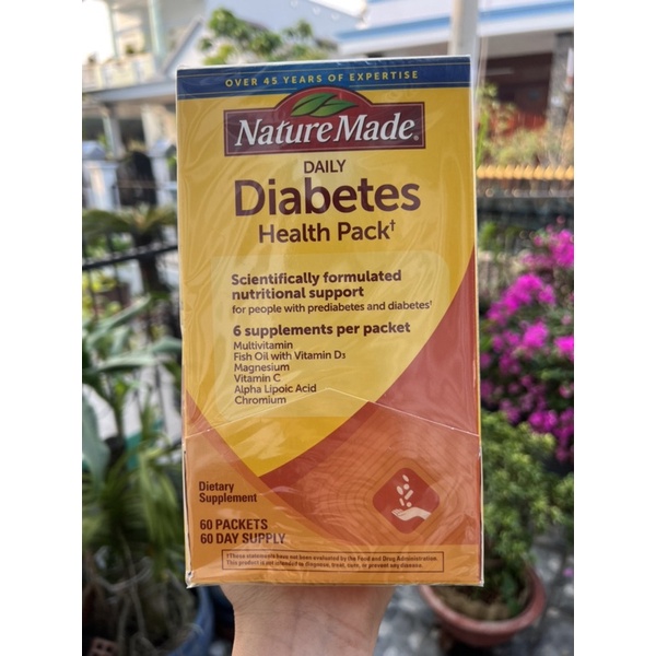 Hộp đựng viên điều hòa Nature Made Diabetes 60 gói