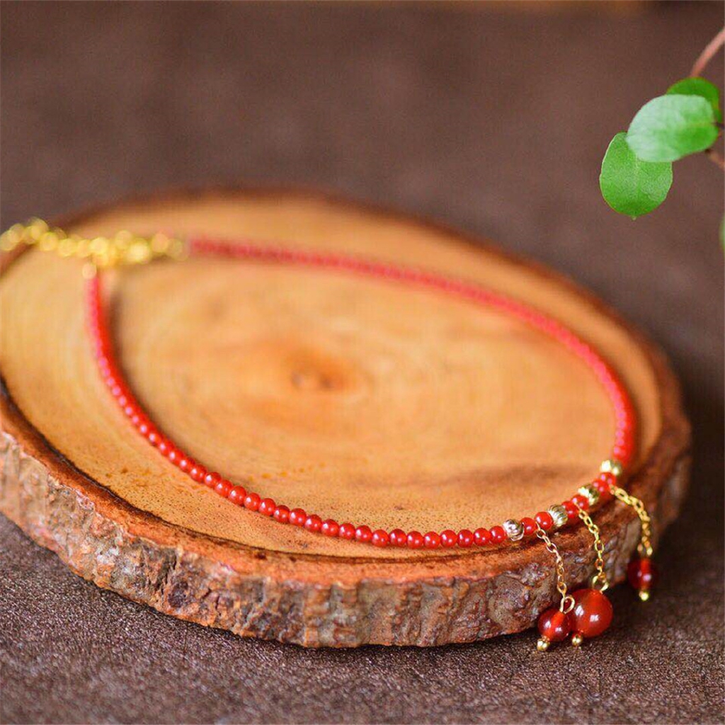 Lắc Chân Đính Đá Mã Não Đỏ Tự Nhiên Thời Trang | BigBuy360 - bigbuy360.vn