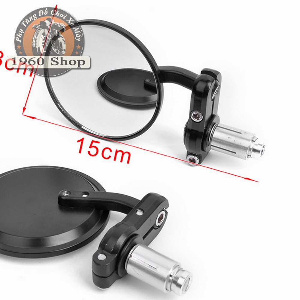 Gương gù tay lái xe máy nhôm cnc kính chiếu hậu - Kính Gù Tròn phù hợp độ Cafe Racer Tracker GD110 SU GN125 Win