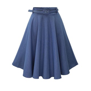 Váy nữ Váy Midi Denim eo cao