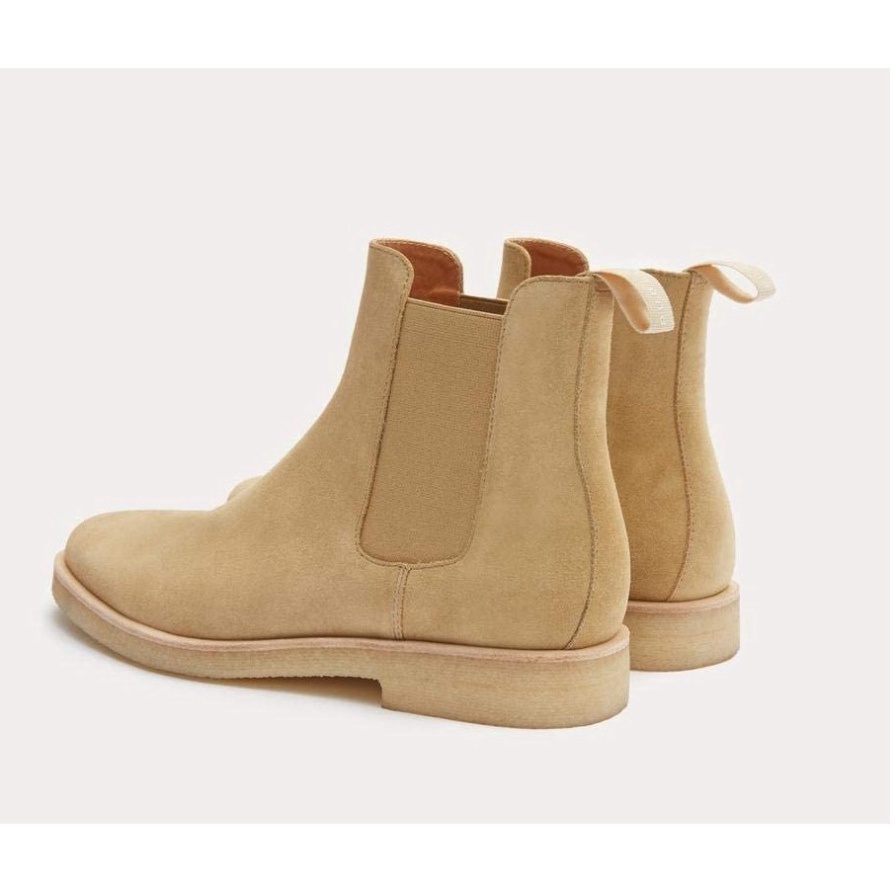 Giày thời trang nam cao cổ Chelsea boots màu tan da lộn đế tăng 3.5cm chiều cao | BigBuy360 - bigbuy360.vn